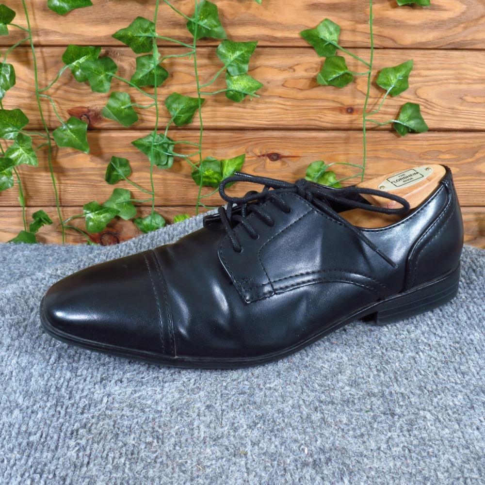 Alfani Quincy Men Cap Toe Oxford Shoe 8.5 M Formal Dress Black Manmade